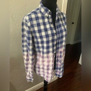 Blue flannel ombré bleached